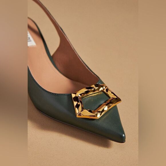 ANTHROPOLOGIE BIBI LOU BARR HEELS GREEN - Picture 2 of 3